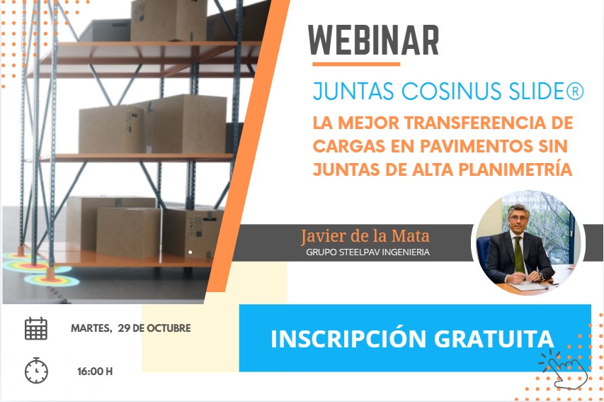 Últimas plazas para participar en el webinar gratuito sobre Transferencia de Cargas en Pavimentos Sin Juntas de Alta Planimetría